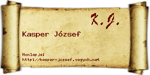 Kasper József névjegykártya